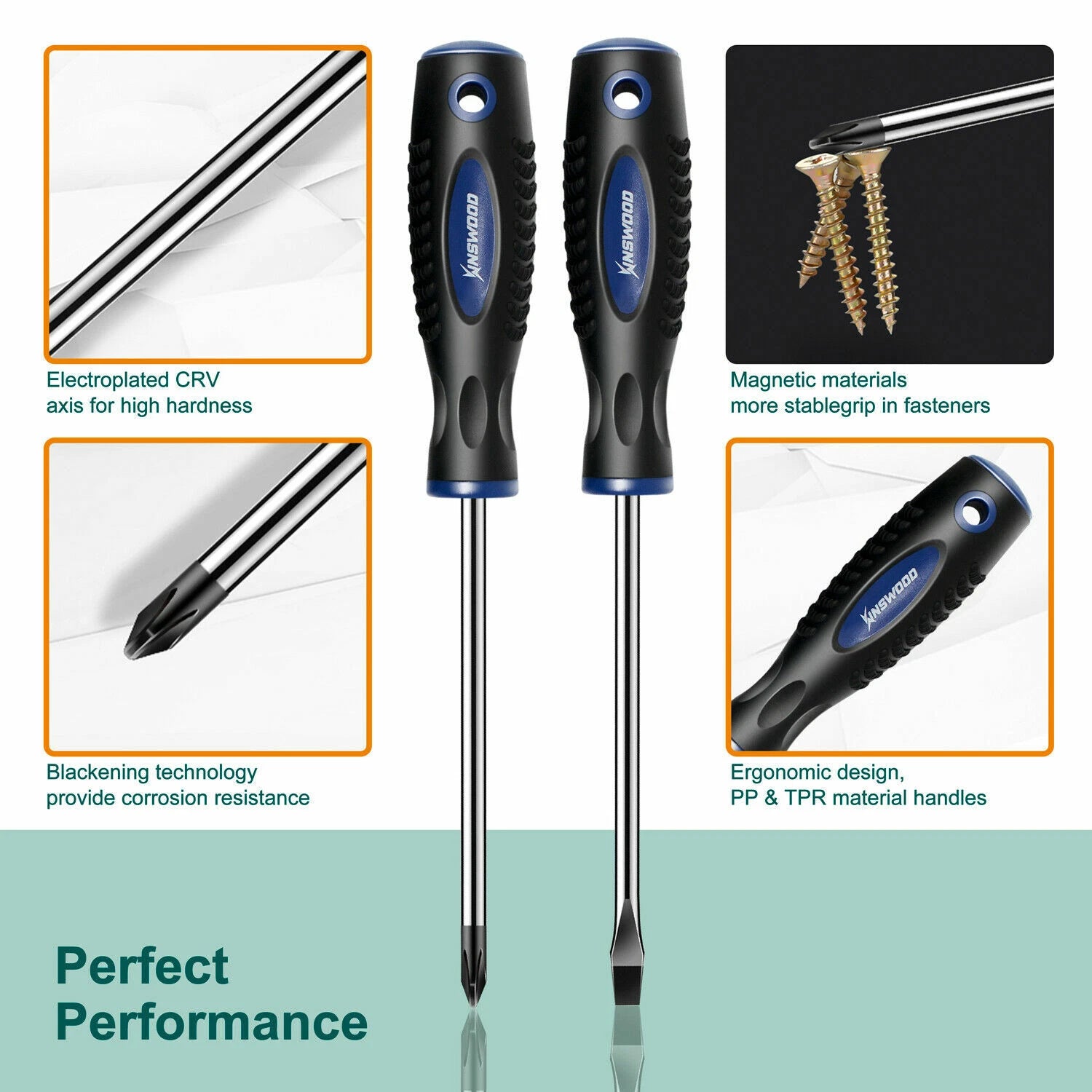 Kinswood Phillips & Flat Head 2 Piece Precision Tip Screwdriver Set LTH009 NEW