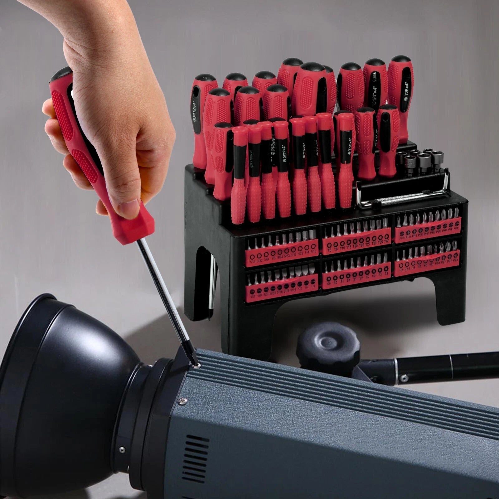 100pc Multi-Tool Screwdriver Set w/ Stand for Home Repair & DIY