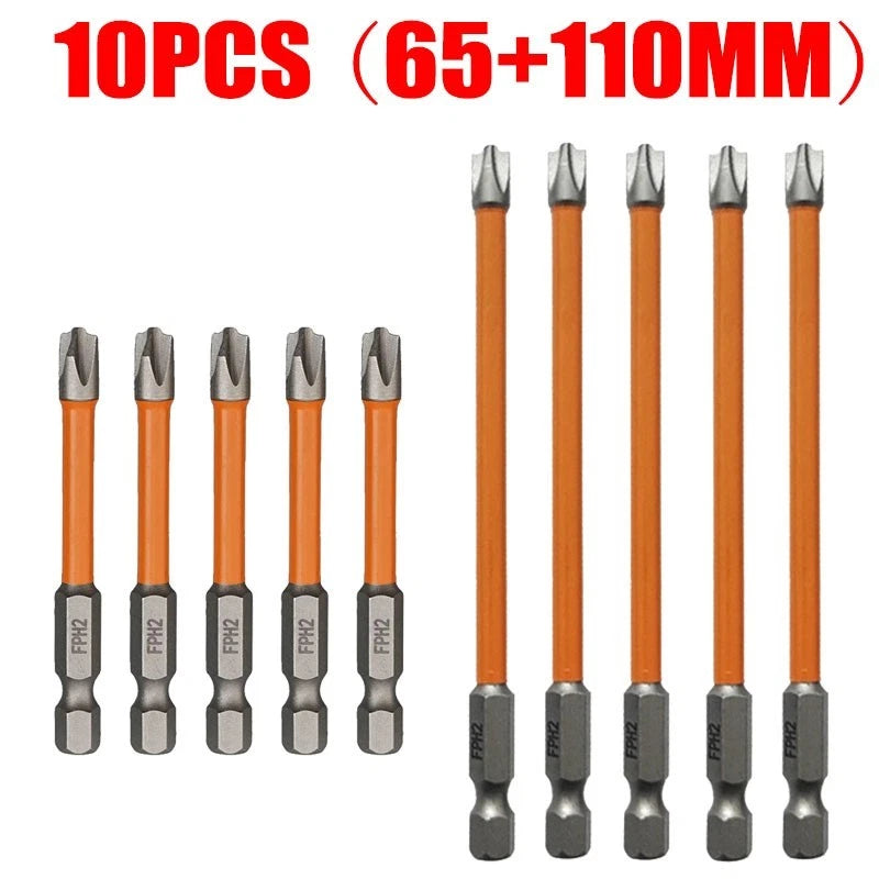 10pcs Magnetic Special Slotted Cross Screwdriver Bit For Electrician FPH2 - USA
