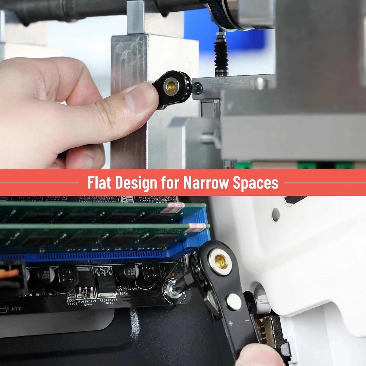 34 Pcs Mini Ratchet Set 1/4-Inch Drive, Tamper-Proof Security Bit, Right Angle