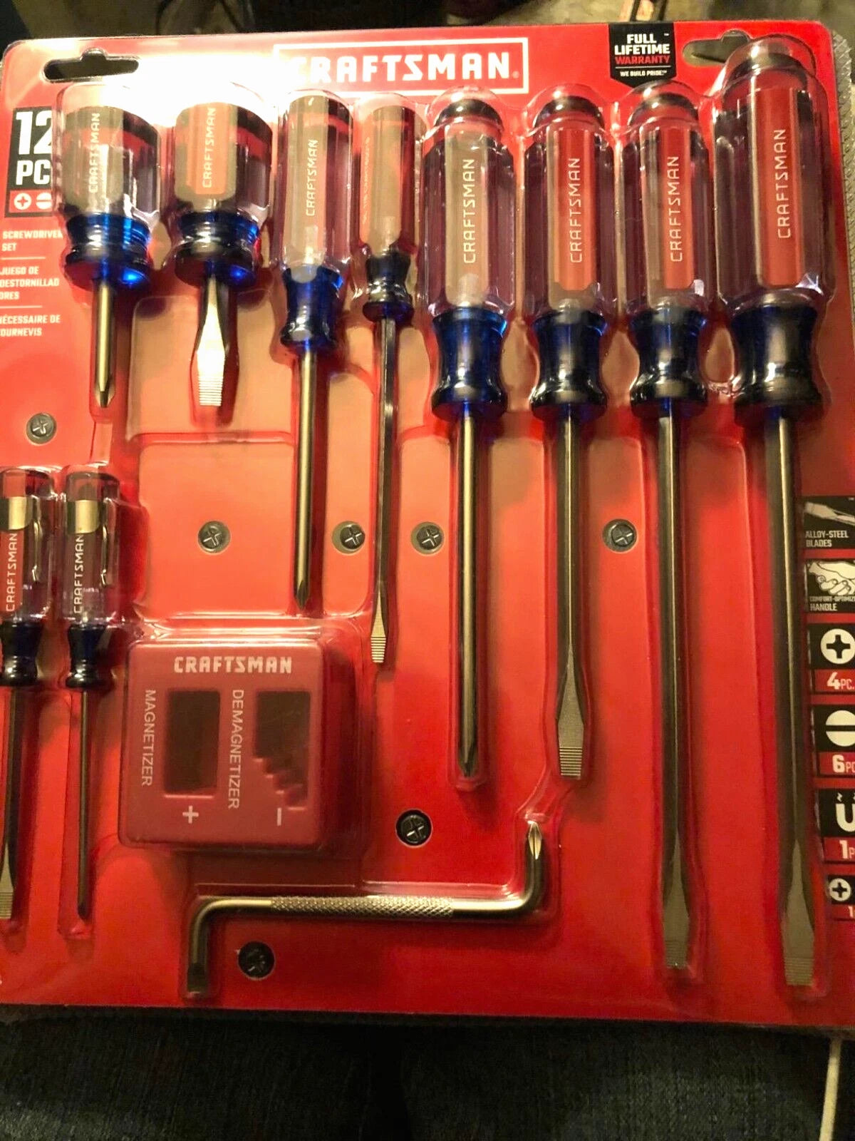 CRAFTSMAN Screwdriver Set Assorted 12 Piece Alloy Steel Satin-Nickel Finish New