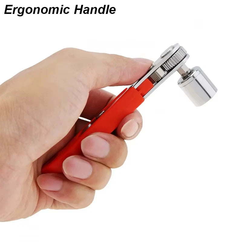 Ratchet Wrench Set Right Angle – Metric Socket & Screwdriver Bits with 1/4 Drive