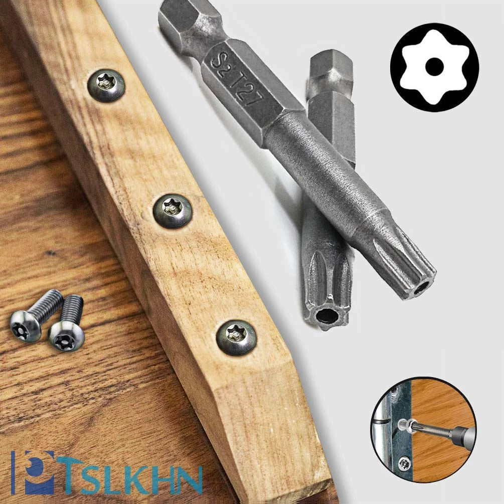 Torx Screwdriver Bit Set,  S2 Steel Magnetic Security Tamper Proof Star 6 Point
