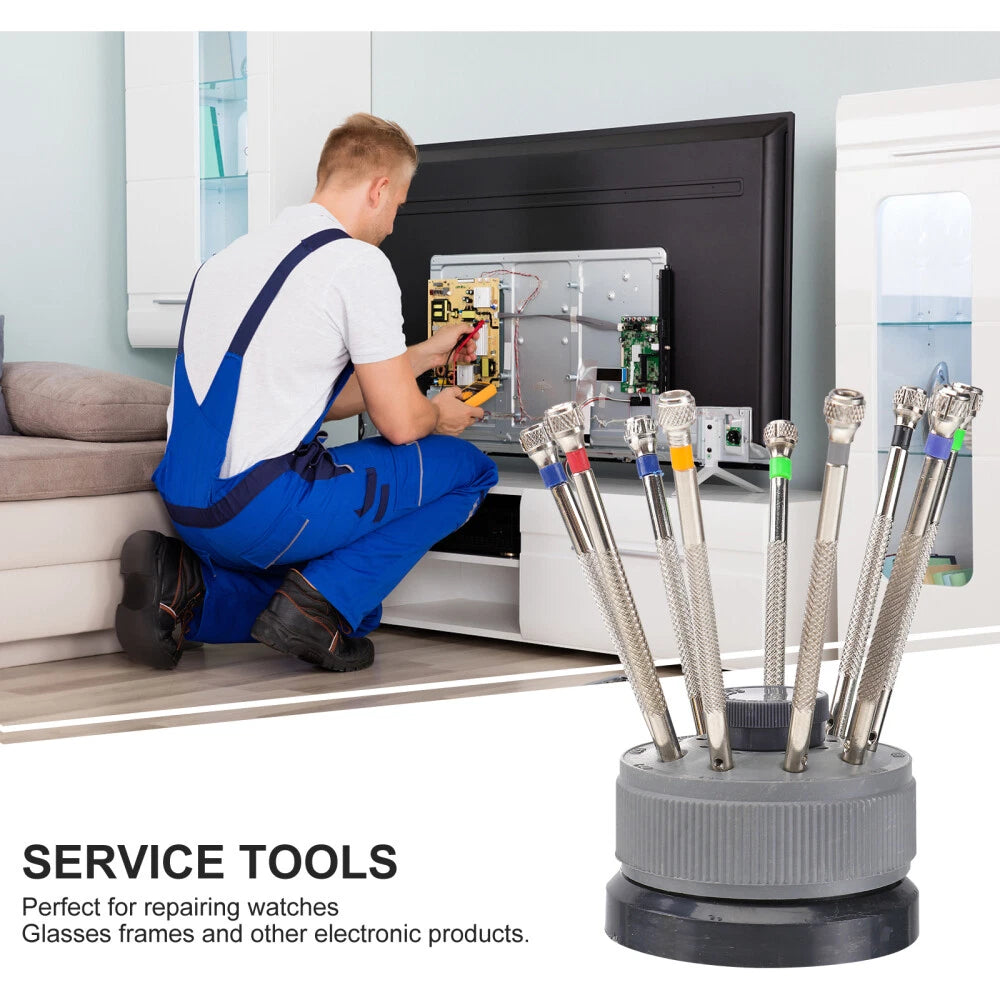 9 Pcs Watchmaker Screwdriver Set Repair Tools Work Flat Head Mini