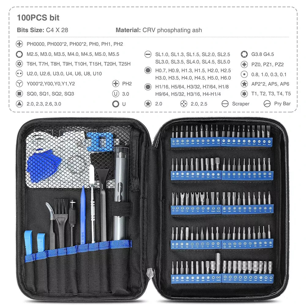 120 in 1 Electric Screwdriver Set Mini Rechargeable Kit Cordless Wireless Bits-