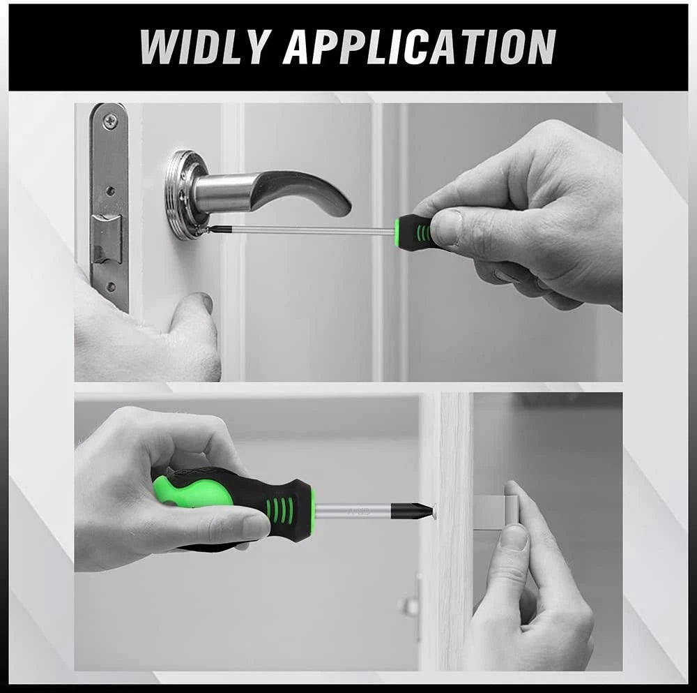 11PCS Screwdriver Set, Magnetic 5 Phillips and 5 Flat Head Black