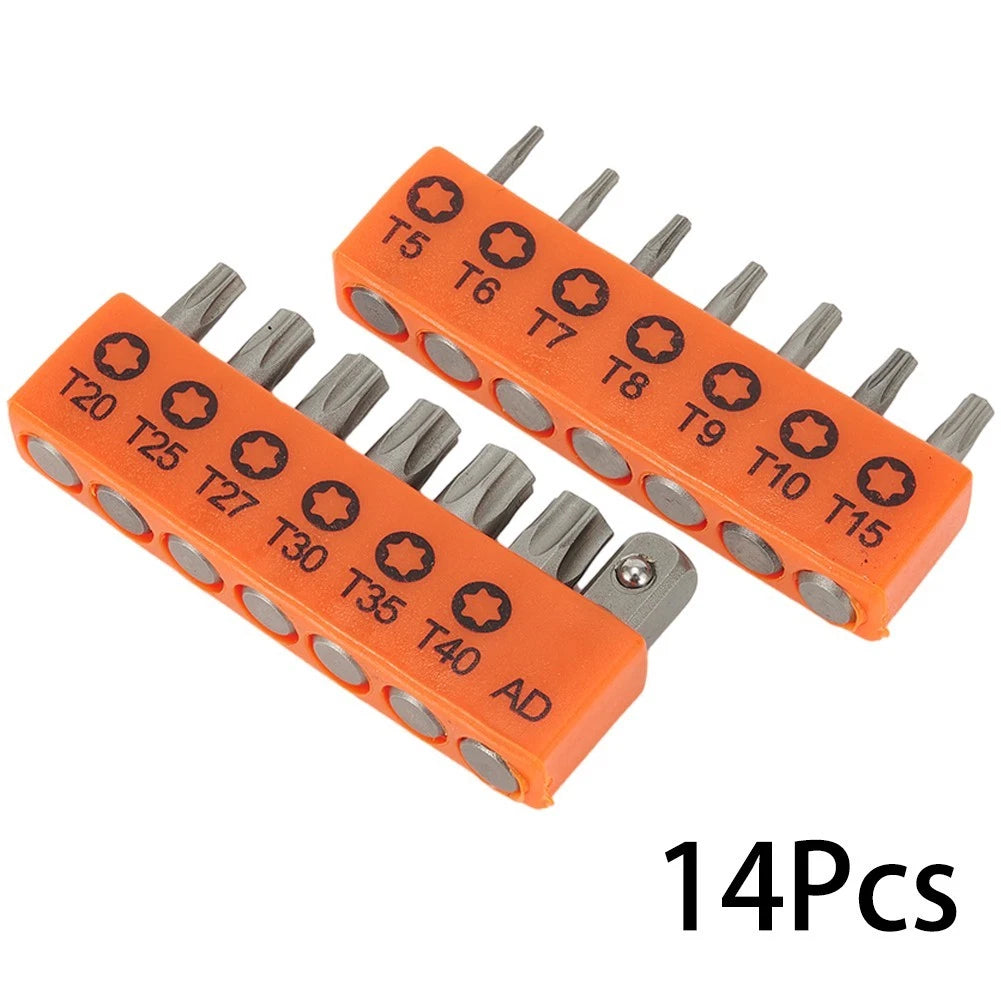 14pcs Screwdriver Set 6.35mm Hex Shank Advanced Alloy Steel Induction Hardening