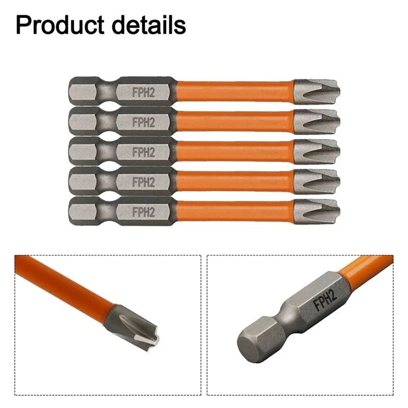 10pcs Magnetic Special Slotted Cross Screwdriver Bit For Electrician FPH2 - USA