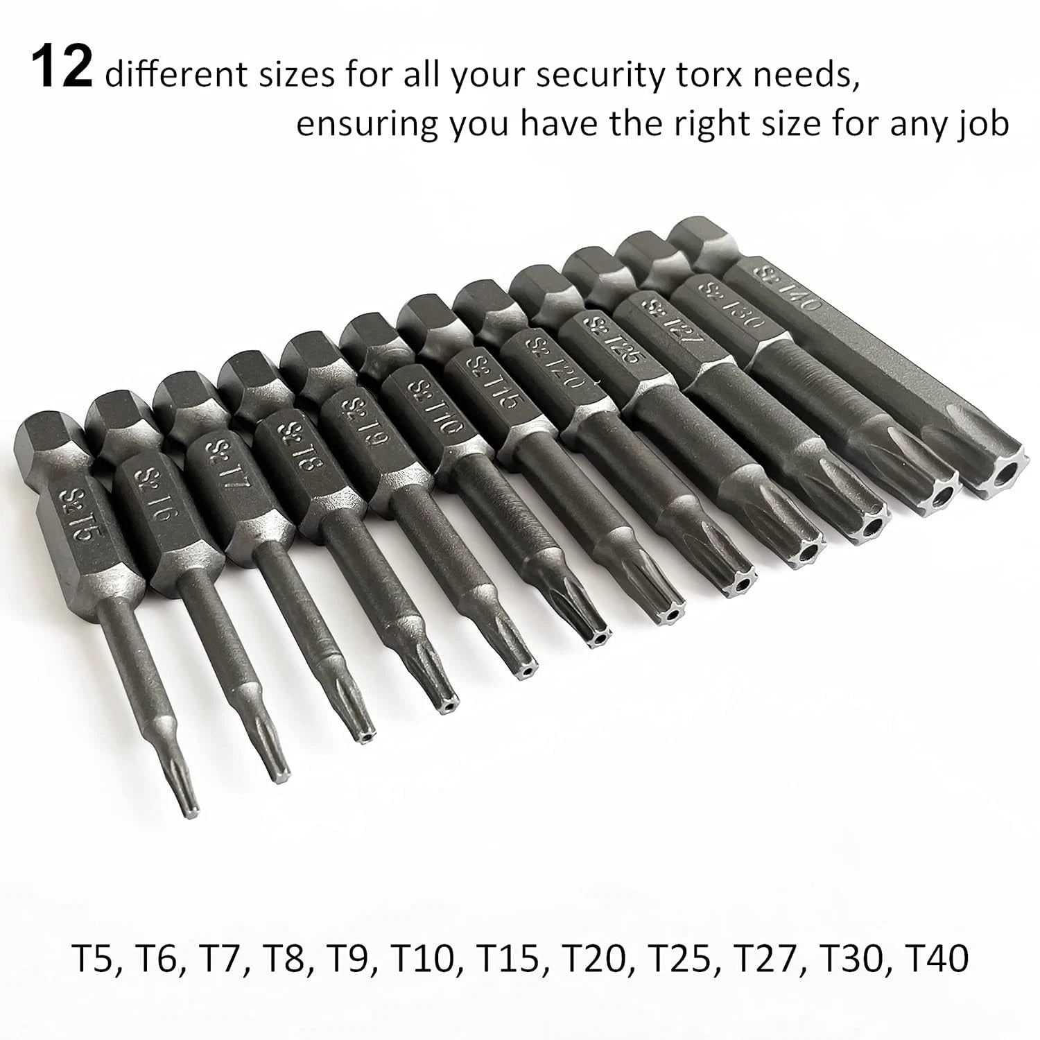 Torx Screwdriver Bit Set,  S2 Steel Magnetic Security Tamper Proof Star 6 Point