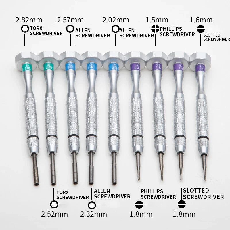 Glasses Repair Screwdriver Set Nine Sticks with Base Glasses Repair Tools
