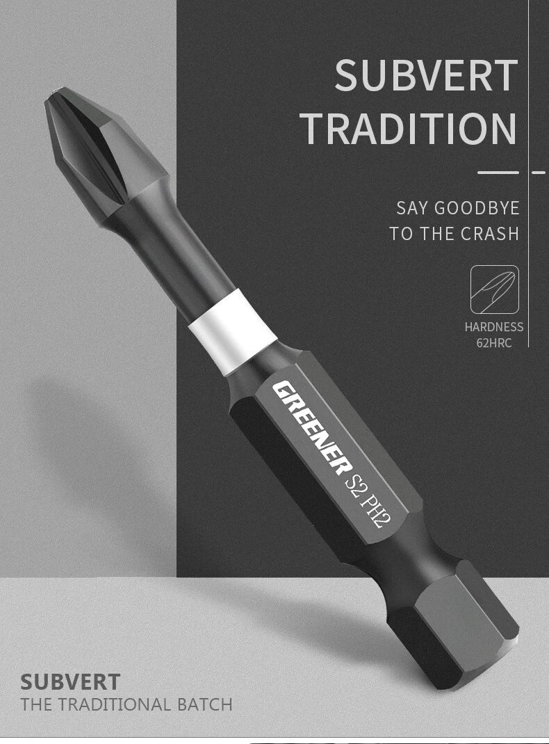 2 pcs  6" Inch Phillips PH # 2 Power Impact Bit Industrial 1/4 Hex Strong Magnet