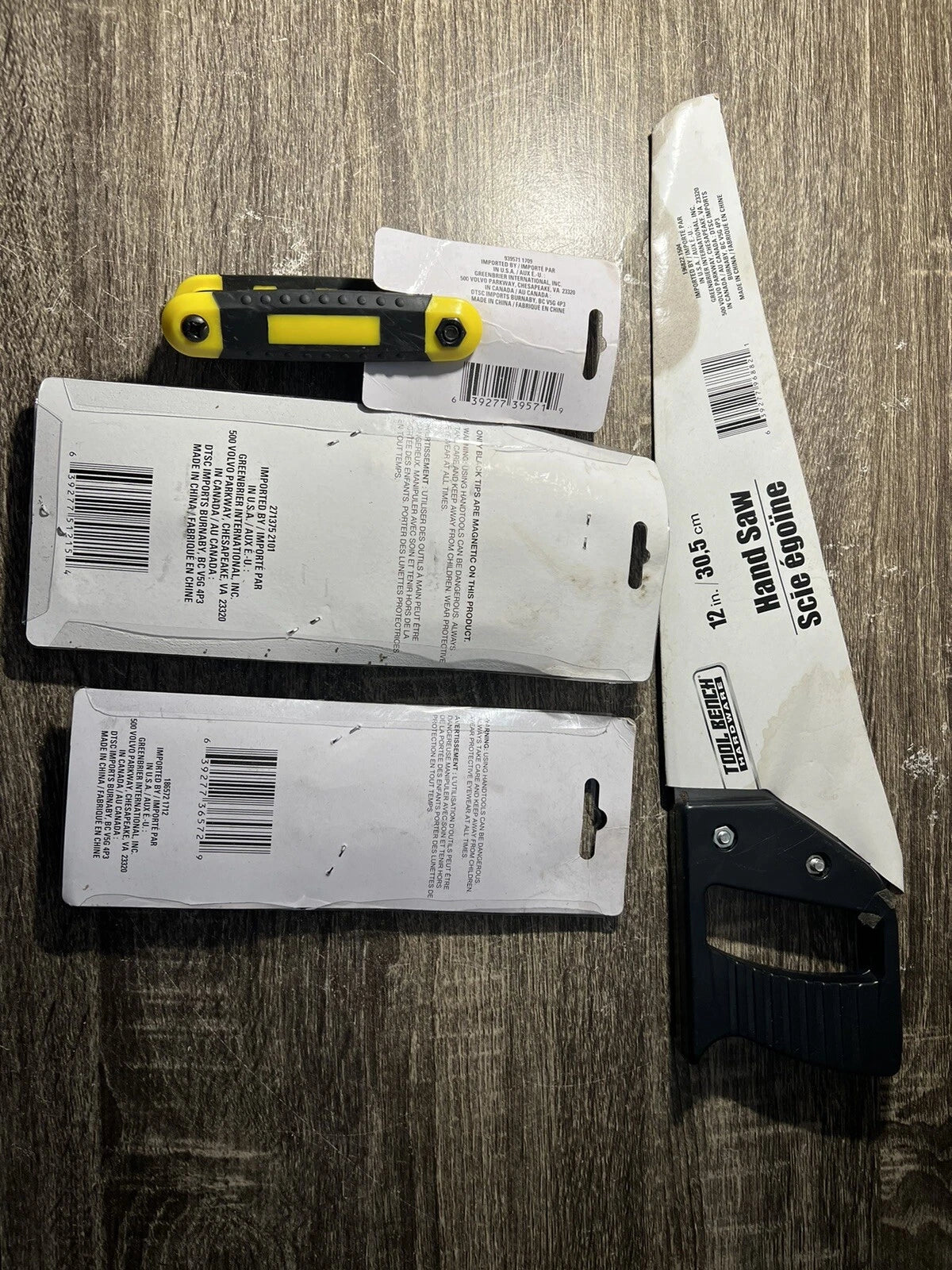 4 Piece Lot Screwdriver Set Hex Key Hand Saw Long Nosed Plier NEW