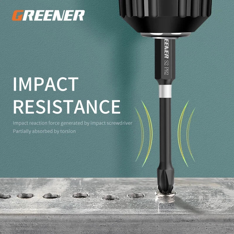 2 pcs  6" Inch Phillips PH # 2 Power Impact Bit Industrial 1/4 Hex Strong Magnet