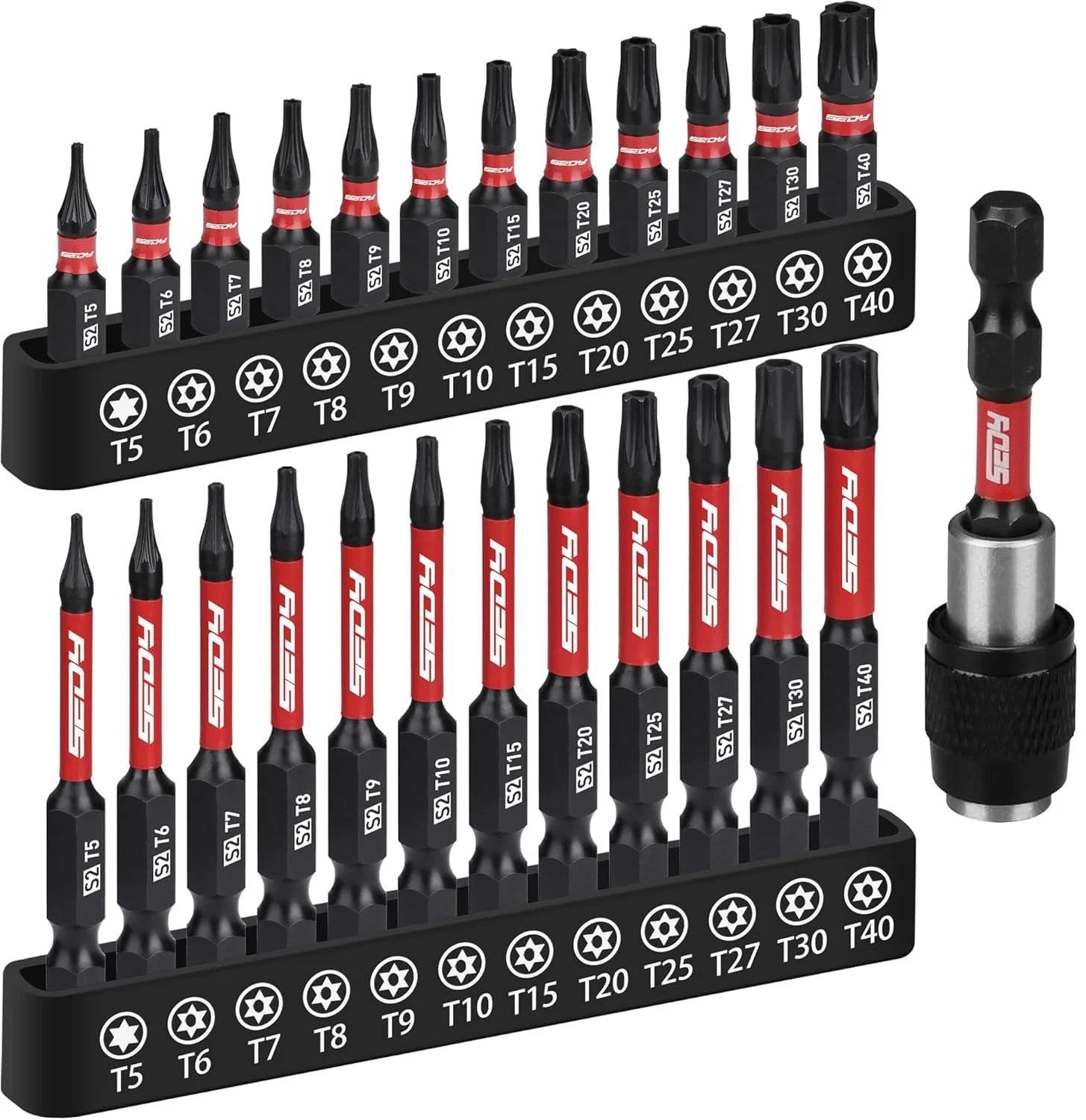 25-piece Torx Bit Set, 1''&2.5'' Security Tamper Proof Torx Impact Screwdriver B