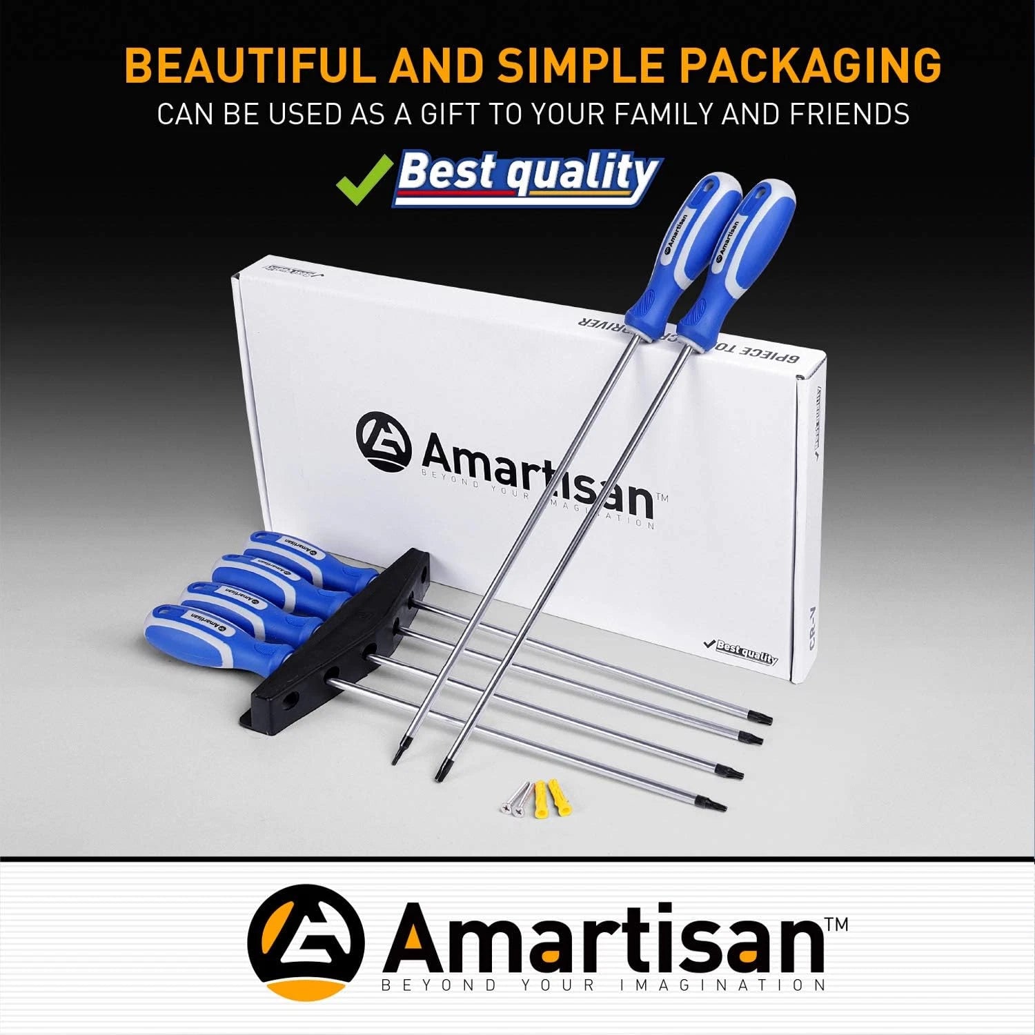 Amartisan 6-Piece Extra Long Torx Screwdrivers Set, Length 12''(300Mm) T10 - T30