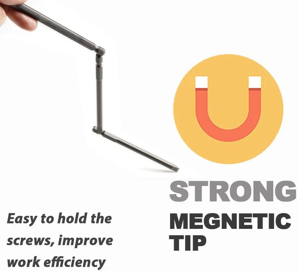 3-In-1 Assorted Long Screwdriver Bit Set Hex Slotted Phillips 10PCS 1/4 Inch He