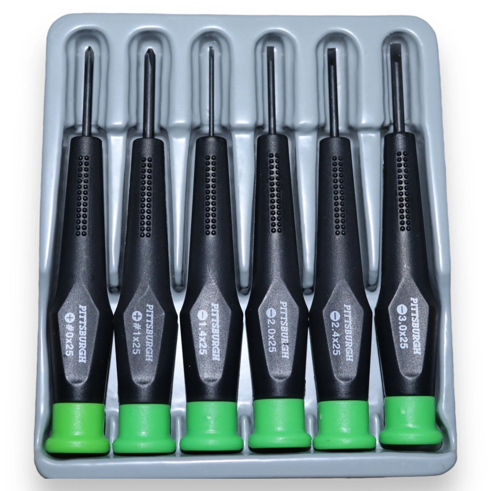 Precision Screwdriver Set Phillips Slotted  with Molded Handles, 6 Pieces Rust R