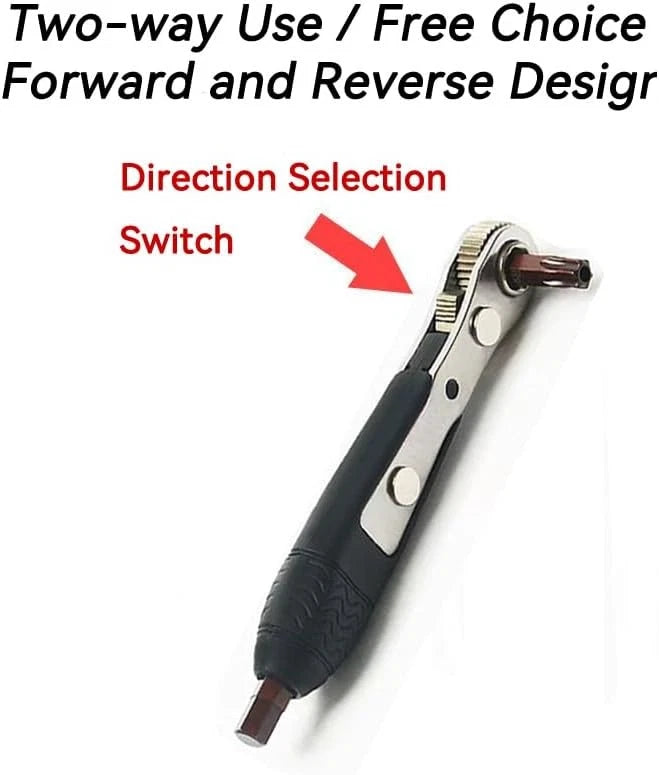 Mini Ratchet, 2 Pieces 1/4 Inch Drive Micro Ratcheting Bit Driver with1 Pieces 1