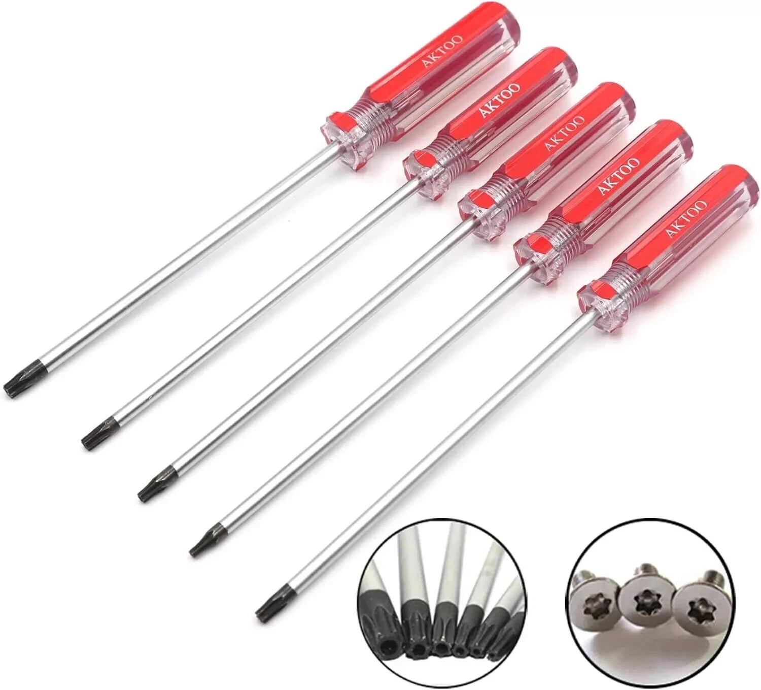 5Pcs T15 T20 T25 T27 T30 Torx Screwdriver Set, Magnetic