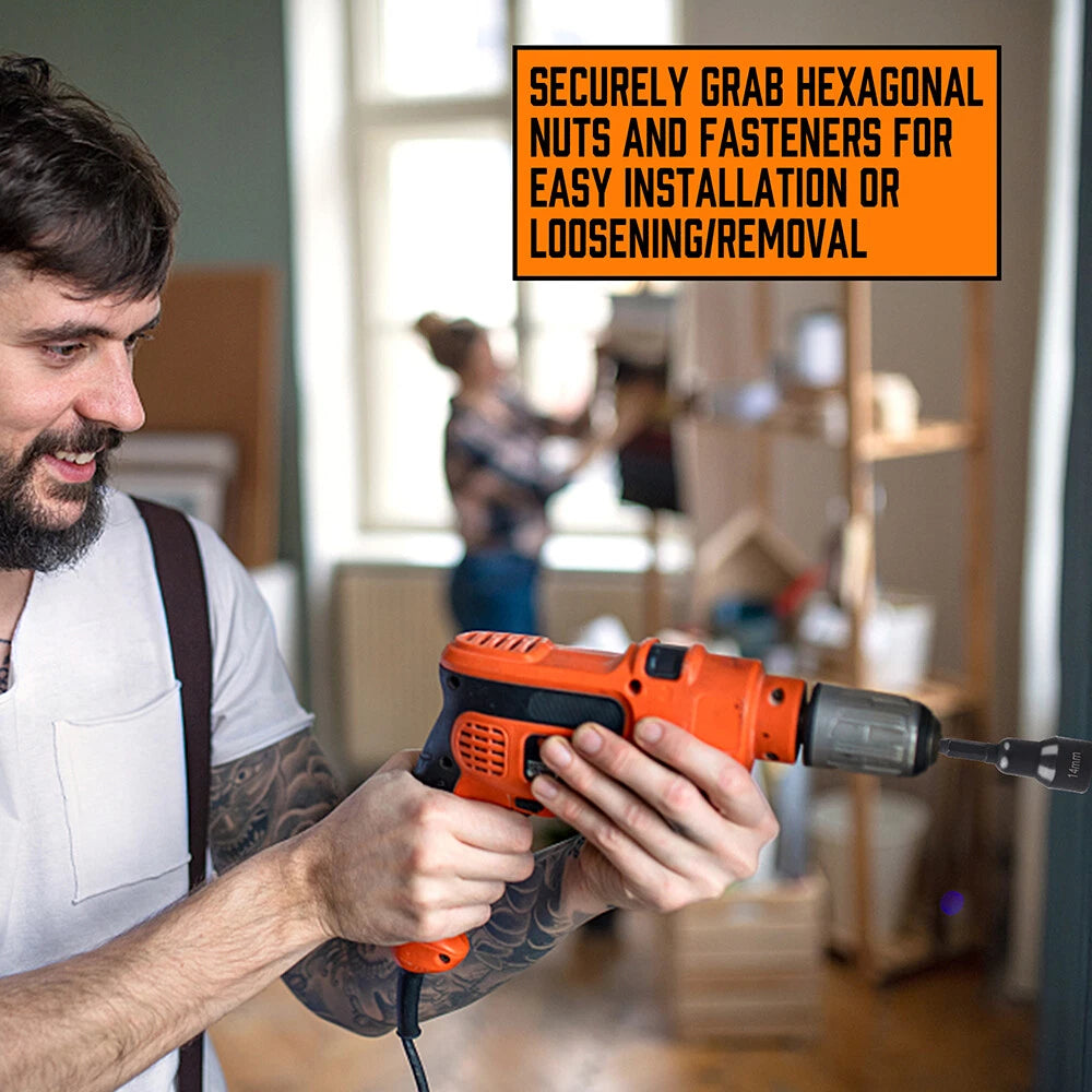 12pc Magnetic Nut Driver Setter Bit Nut Driver MM & SAE 1/4" Shank Quick Change