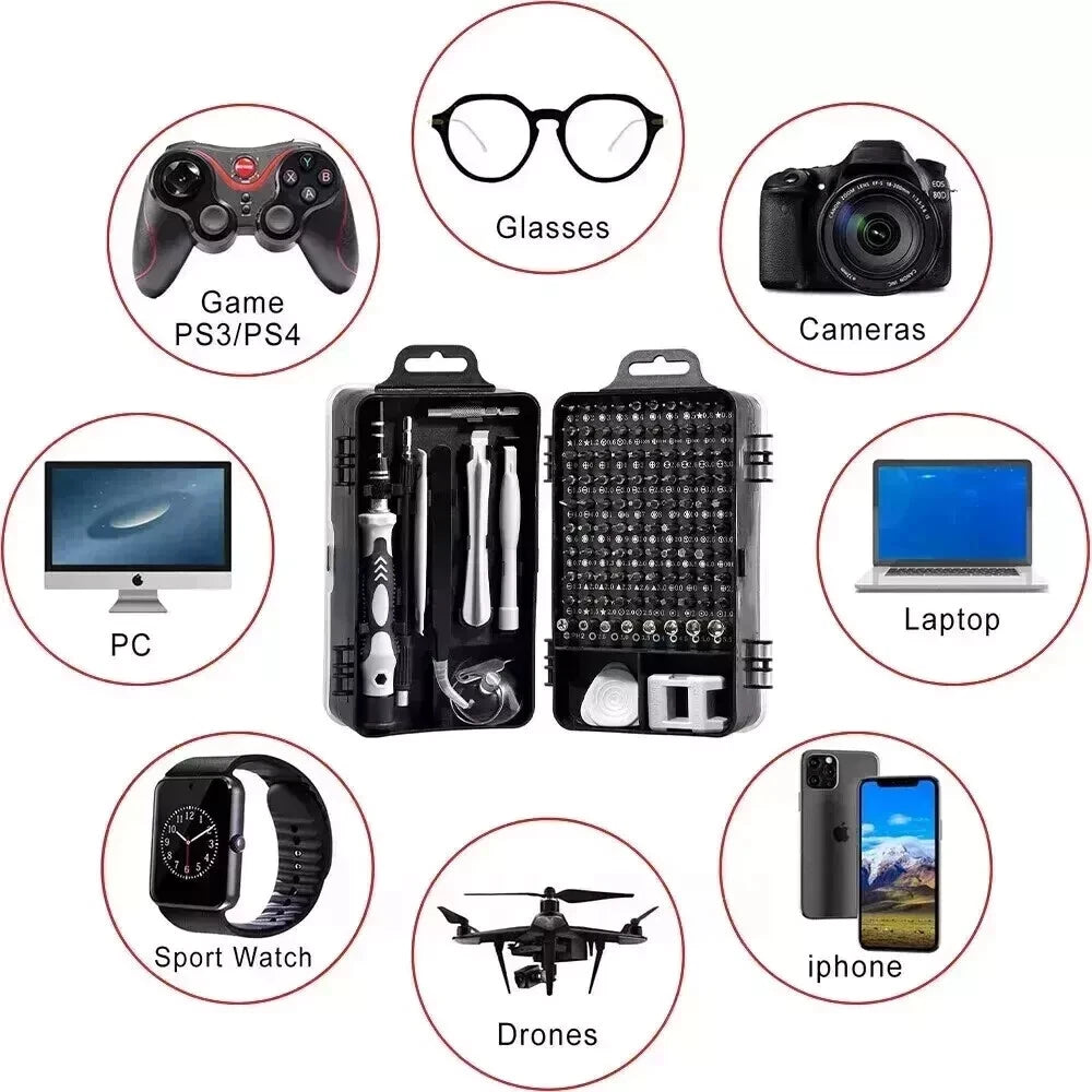 115 in 1 Magnetic Precision Screwdriver Set PC Phone Electronics Repair Tool Kit