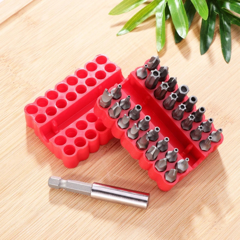 33 Pcs Hexagon Bit Security Screw Set Tamper Proof Extension Bits
