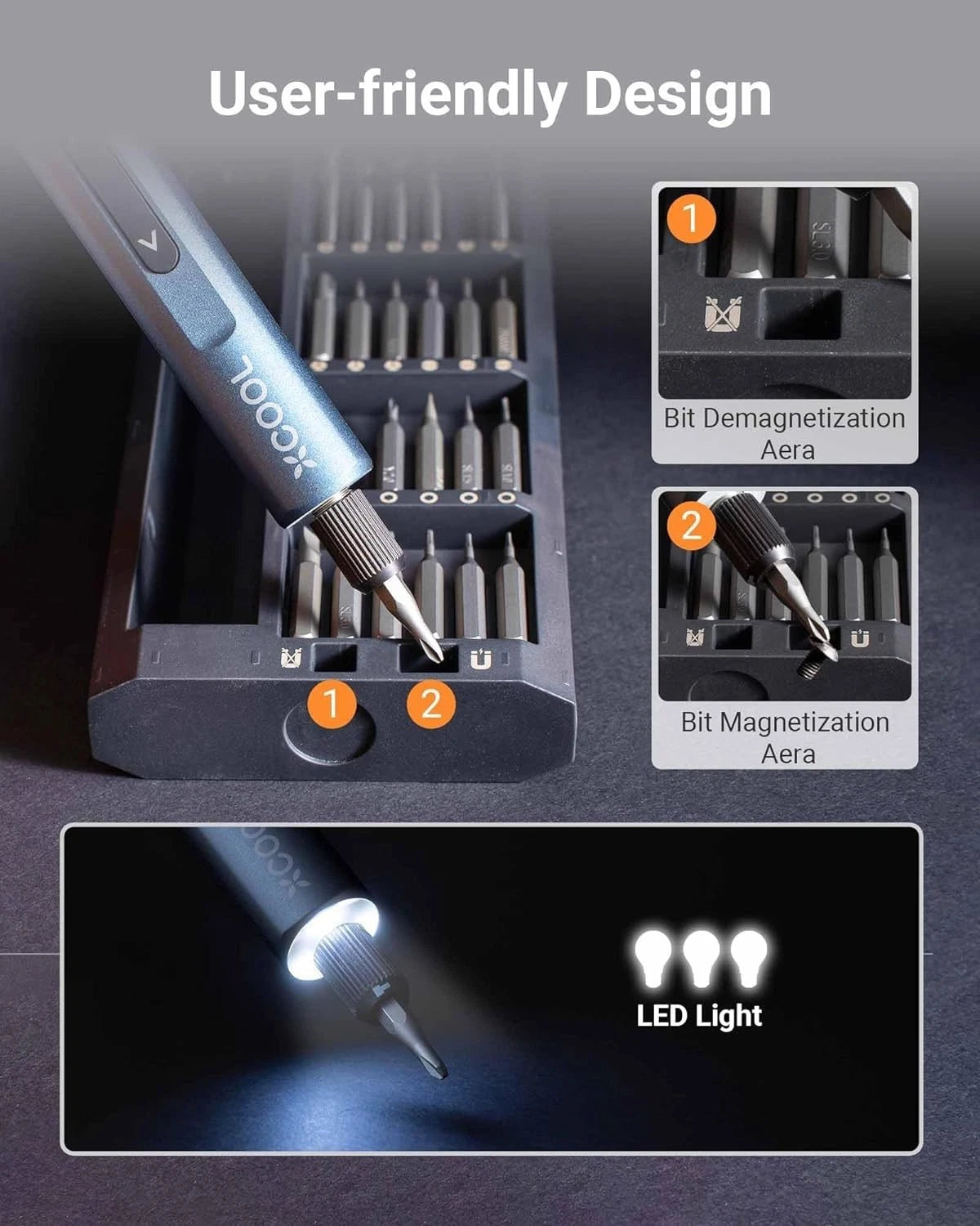 Precision Mini Electric Screwdriver Set 52-in-1 with 400RPM & 5 Torque Settings
