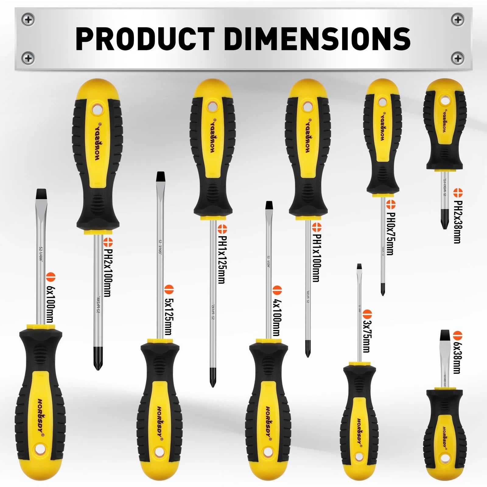 11-piece Magnetic Screwdriver Set with Case, 5 Phillips & 5 Flat Head Tips