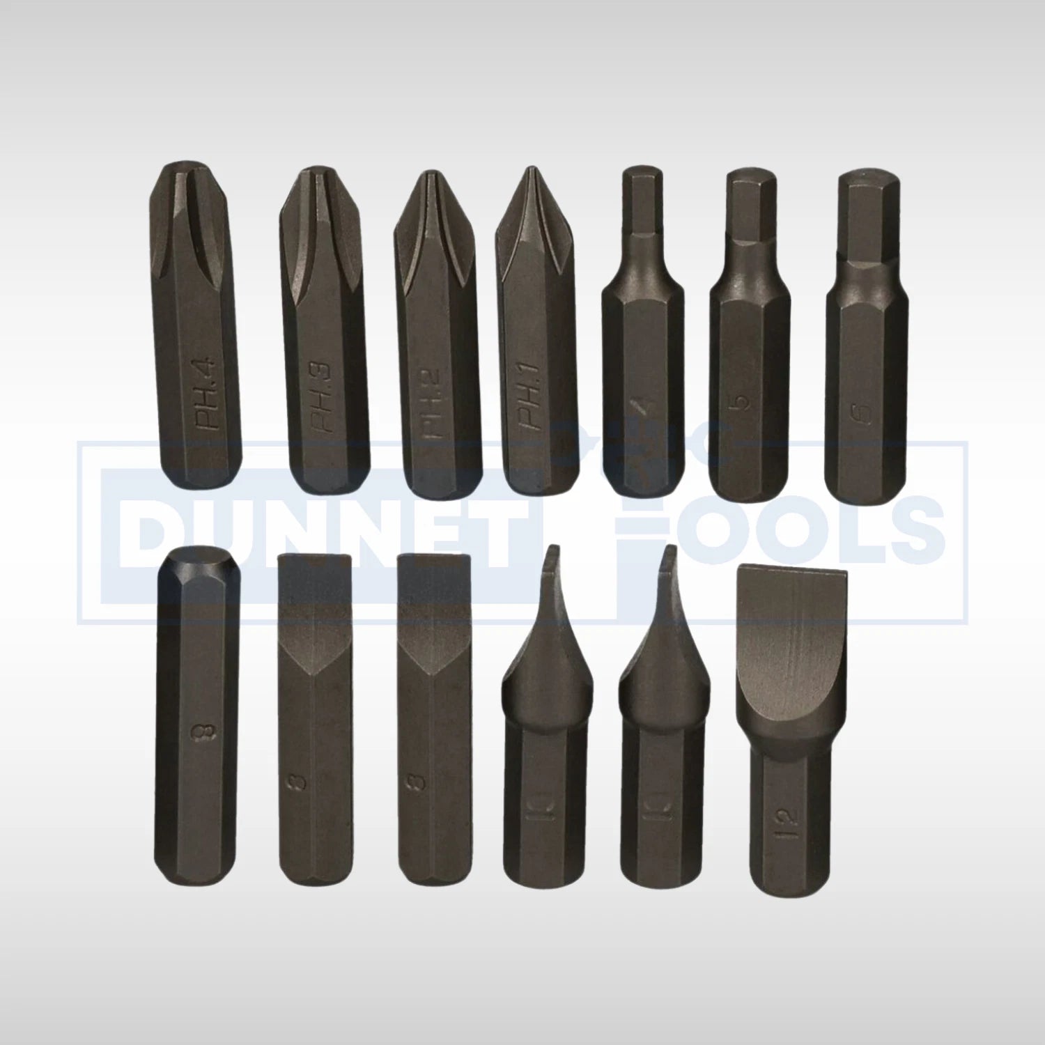 13pc Impact Screwdriver Bit Set CR-V Steel 3/8” Hex Shank Heavy Duty  Phillips