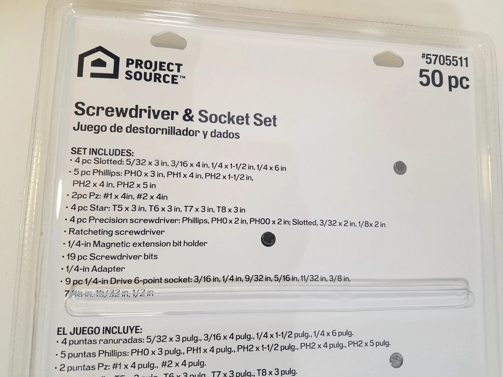 50pc screwdriver and socket set #5705511 Blue/Gray New Project Source