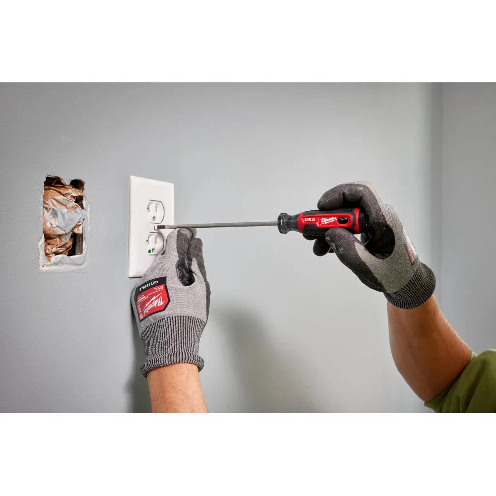 Milwaukee MT213 3/16" Cabinet 8" Cushion Grip Screwdriver - Made In USA