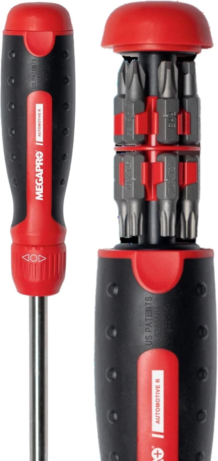 Megapro 211R1C36RD Automotive Ratcheting 13 in 1 Multi-bit Screwdriver