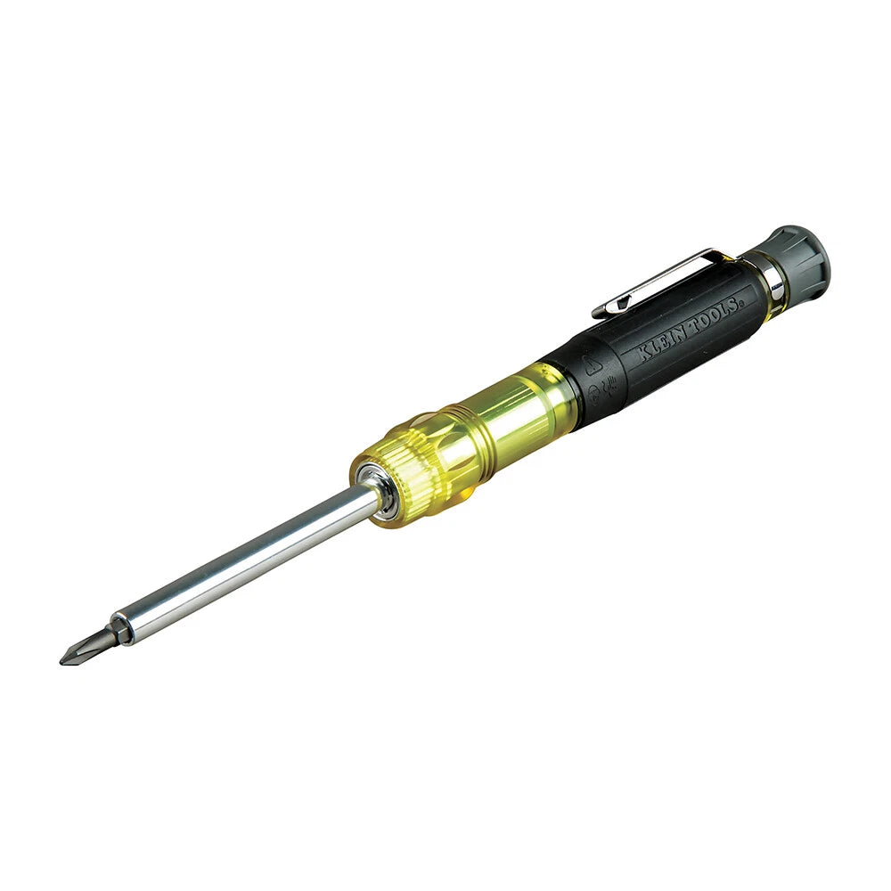 Klein Tools 32613 HVAC Pocket Screwdriver, 3-in-1, Phillips, Slotted, Schrader