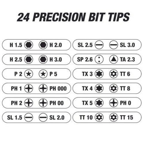 Megapro Precision 24 in 1 Multi Bit Screwdriver Micro Mini Standard and Security