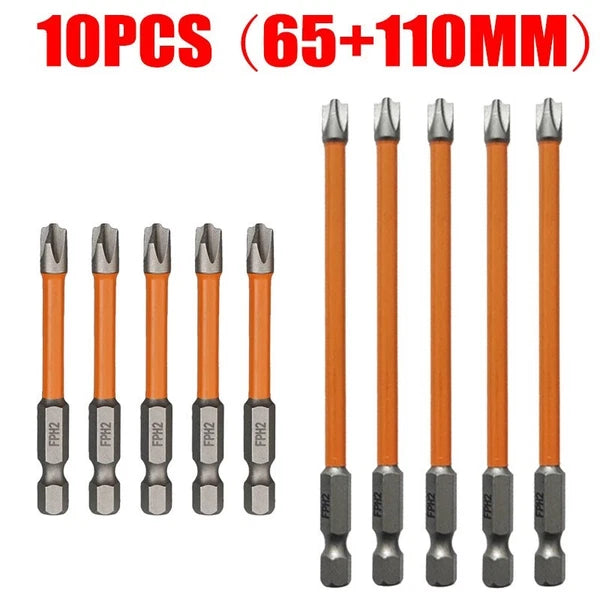 10pcs Magnetic Special Slotted Cross Screwdriver Bit For Electrician FPH2 - USA