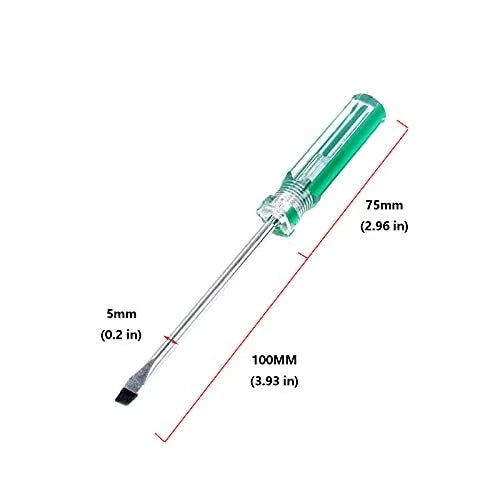 Magnetic Screwdriver Set 2 PCS, Magnetic 5mm Phillips and 5x100mm Red, Green
