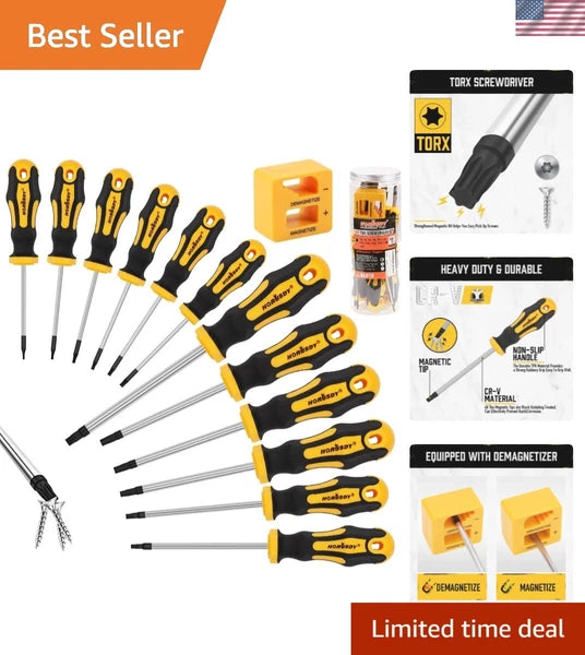 13-Piece Magnetic Torx Screwdriver Set | Ergonomic Handles & Rust-Proof
