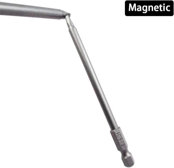 3 Sets 100mm 1/4-Inch Hex Shank Magnetic Square Head Screwdriver Bits SQ1 SQ2