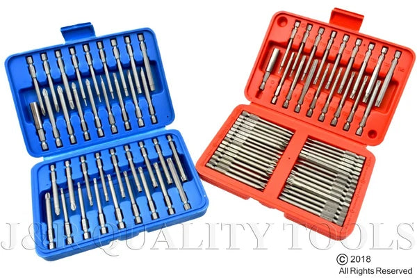 86pc Security Bit Set Tamper Proof Torx Star Tri Wing Pozi Torque w/ EXTRA LONG