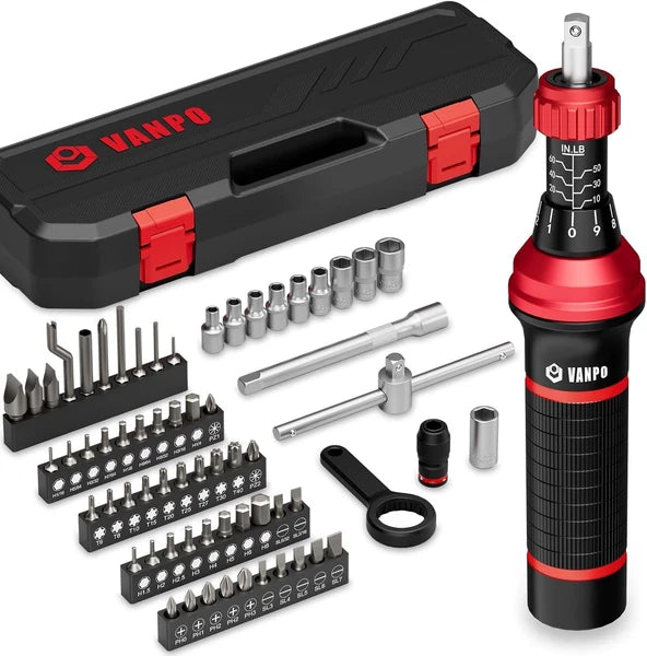 Torque Screwdriver, 64 Pcs 10-80 Inch Pound Torque Screwdriver Set with T-bar Ha