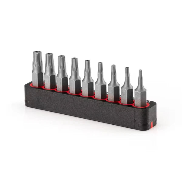 1/4 In. Torx Security Bit Set with Rail (9-Piece) (TR7-TR30)