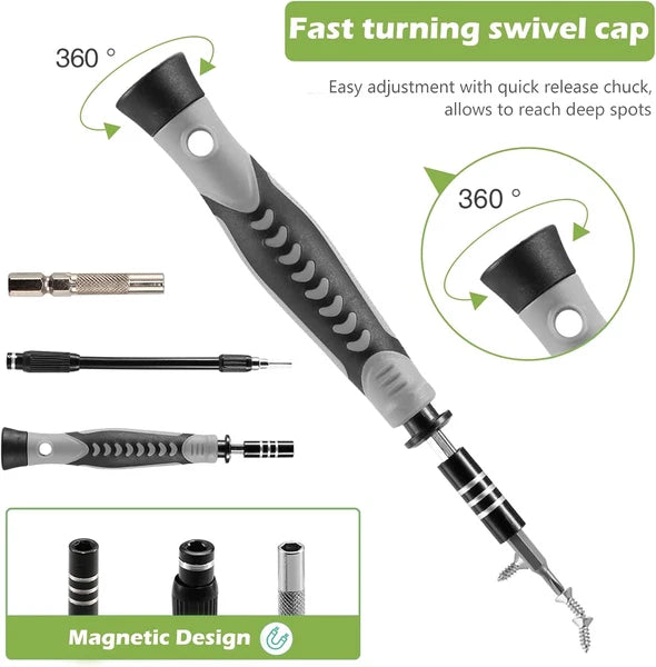 Precision Screwdriver Set, 130 in 1 Screwdriver Kit, Magnetic Repair Tool Kit wi