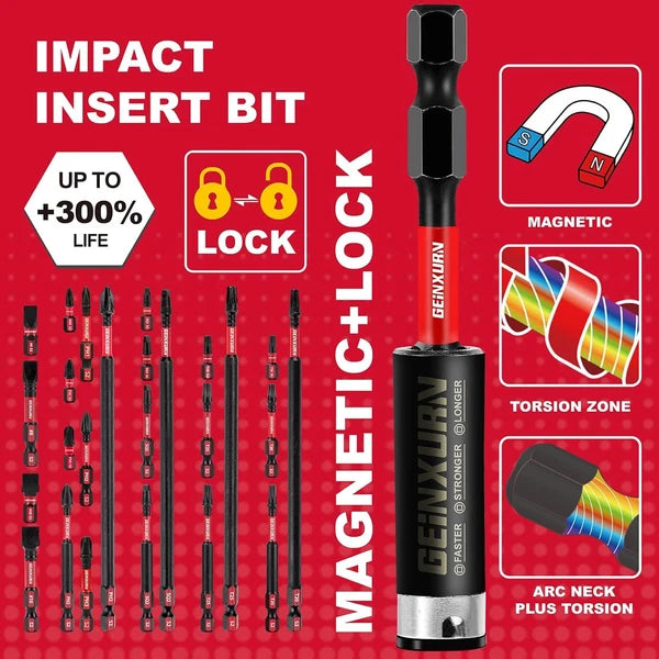 46Pc Magnetic Impact Driver Bit Set S2 Steel with Bit Holder and Wrench