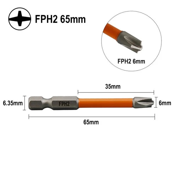 10pcs Magnetic Special Slotted Cross Screwdriver Bit For Electrician FPH2 - USA