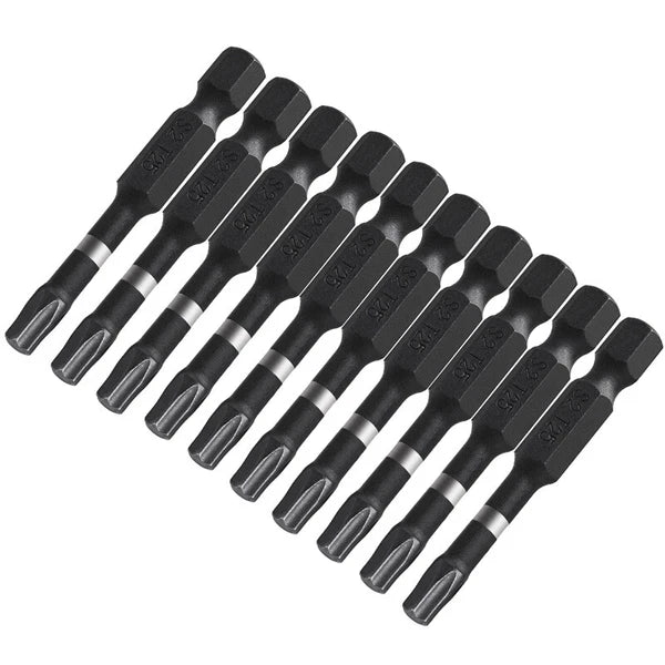 10pc T25 Impact Torx Bit Set 2" Power Screwdriver Drill Bits Star 1/4" Hex Shank