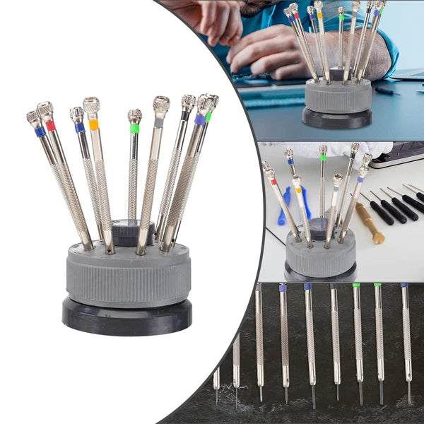 9 Pcs Watchmaker Screwdriver Set Repair Tools Work Flat Head Mini