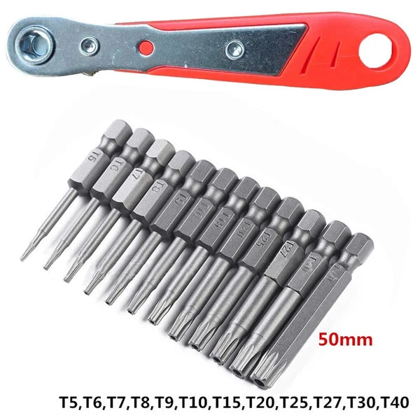Star shaped Bit Set For Drill And Impact Driver Star Bits Screwdriver Ratchet