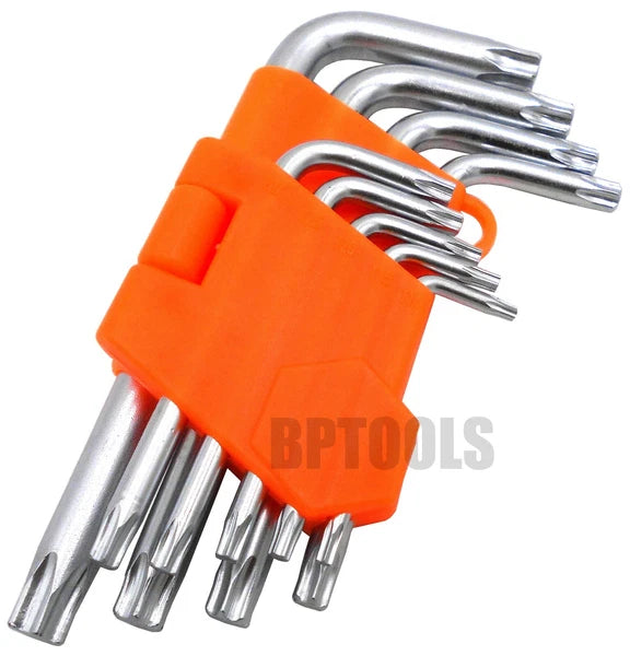 9pc Tamper Resistant Star Torx T10 T15 T20 T25 T27 T30 T40 T45 T50 L Wrench