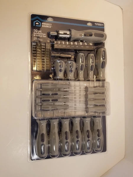 50pc screwdriver and socket set #5705511 Blue/Gray New Project Source
