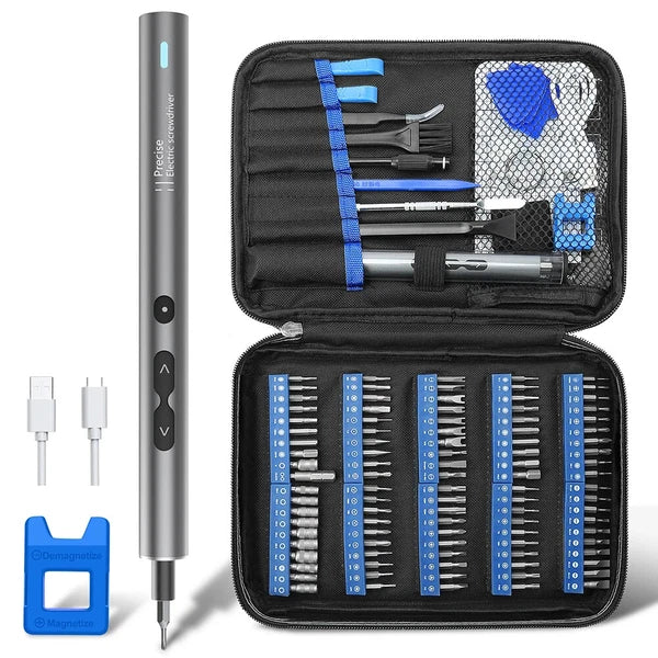 120 in 1 Electric Screwdriver Set Mini Rechargeable Kit Cordless Wireless Bits-